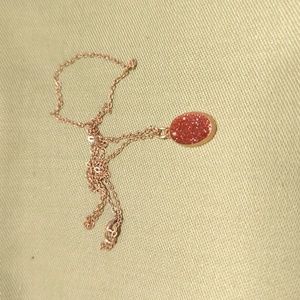 Vintage goldstone pendant on 1/20 12K gold chain